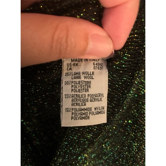 United Colors Of Bennetton Green Sparkle Sweater Women’s XS - Picture 5 of 5